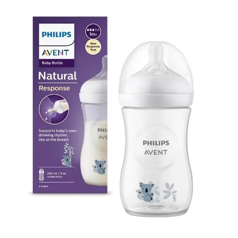 Бутилка Natural Response 260мл 1м+ с биберон с поток 3 - картинка момче Avent