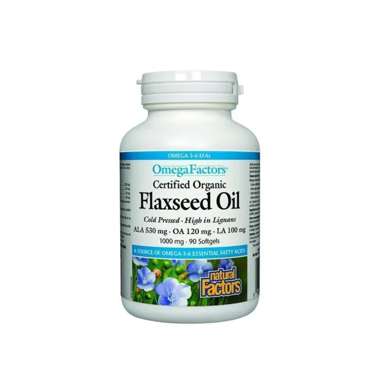 Ленено масло софтгел капсули за добър холестерол и нормално кръвно налягане 1000мг x90