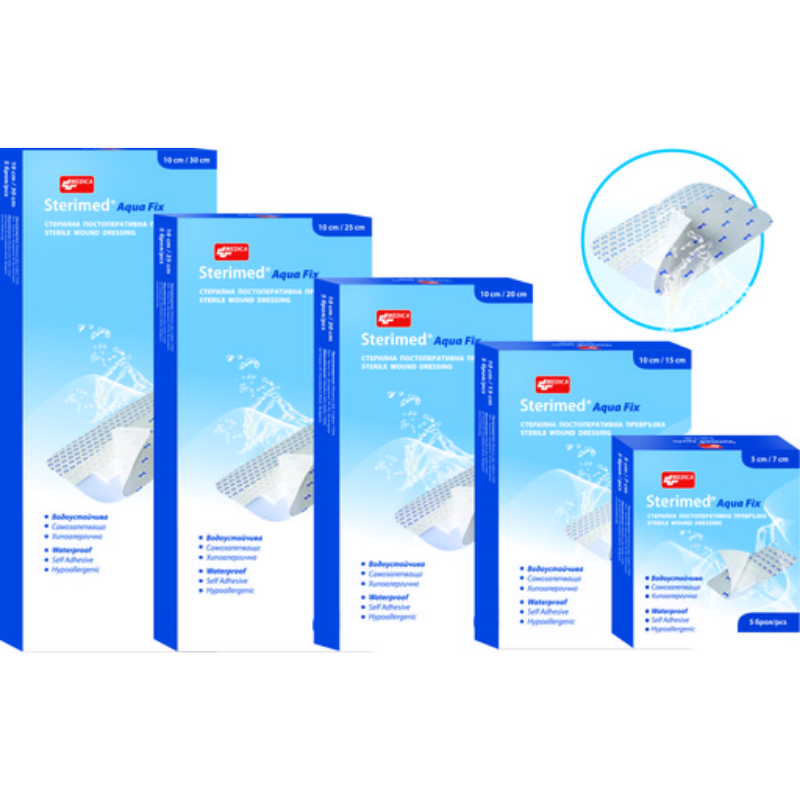 Sterimed Aqua Fix Водоустойчива постоперативна превръзка 5/7см x5
