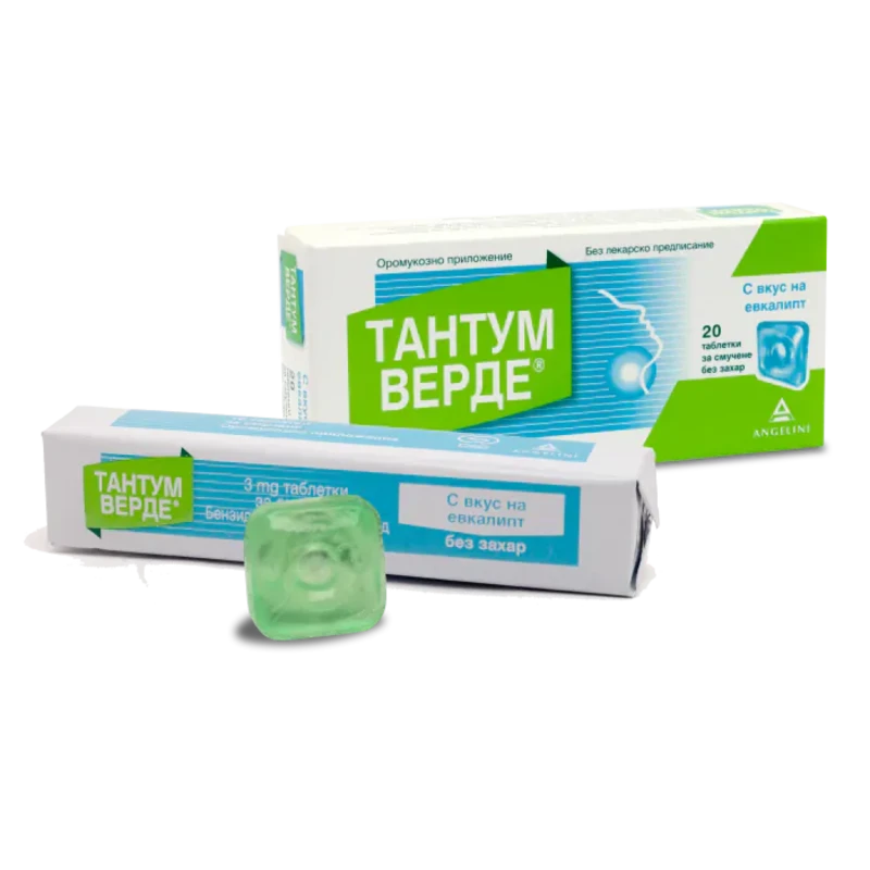 Тантум Верде 3 мг с евкалипт без захар х20 таблетки