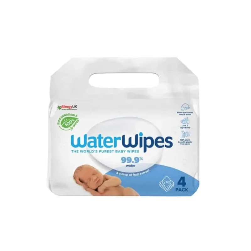 Water Wipes Мокри кърпи за деликатна бебешка кожа 4 х 60 бр.