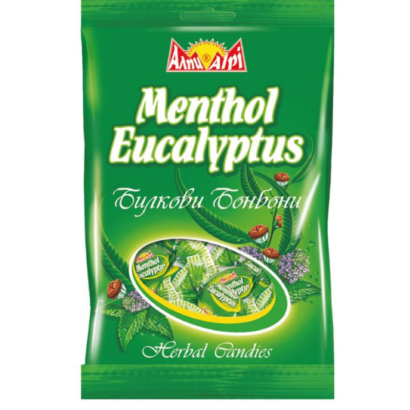 Алпи Билкови бонбони с ментол и евкалипт х90 грама
