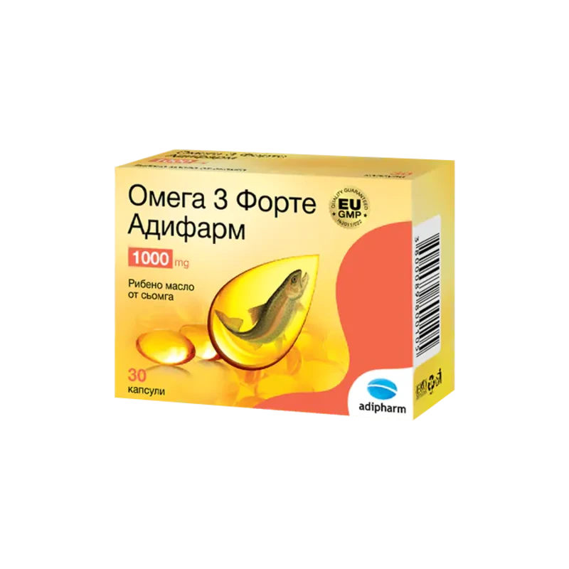 Омега 3 Форте капсули нормална сърдечна функция 1000мг х30 Adipharm