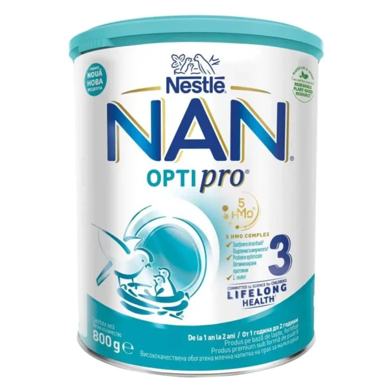 Nestle NAN Optipro 3 HM-O Висококачественa обогатенa млечна напитка на прах 12+ месеца 800г