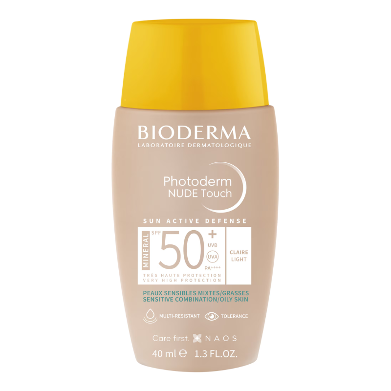 Bioderma Photoderm Nude touch Слънцезащитен тониран крем SPF50+ светъл цвят 40 мл