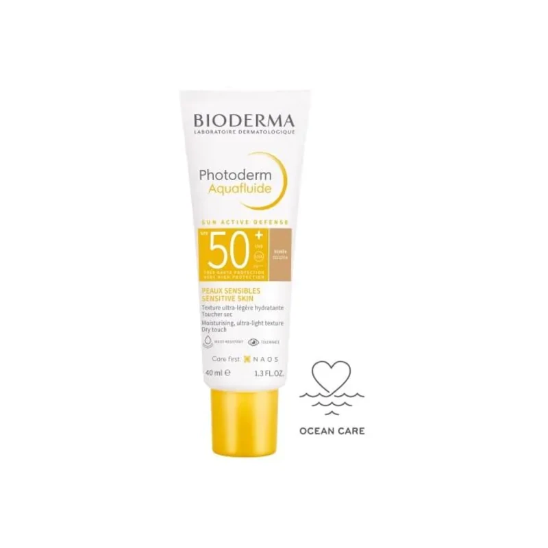 Bioderma Photoderm Aquafluid Слънцезащитен флуид за чувствителна кожа SPF50+ тъмен цвят 40 мл