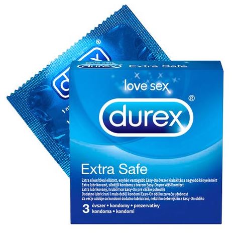 Презервативи durex extra safe х 3 син