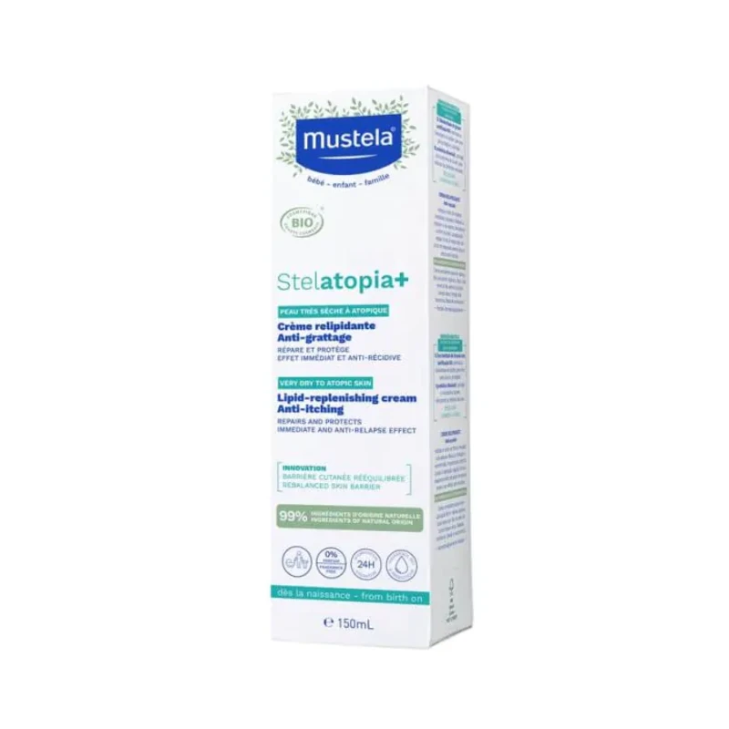 Mustela Stelatopia+ липидовъзстановяващ крем за много суха до атопична кожа 150мл