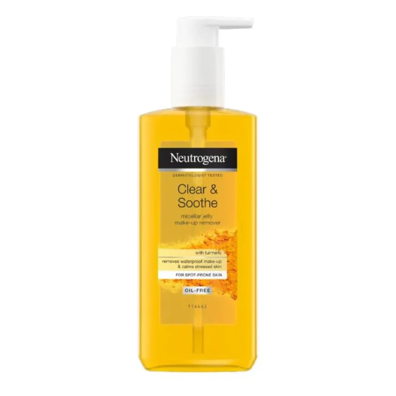 Neutrogena Clear&amp;Soothe мицеларен гел за почистване и дегримиране с куркума 200 мл