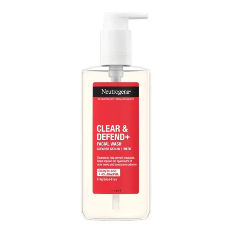 Neutrogena Clear&amp;Defend+ измивен гел за лице 200мл