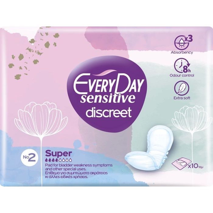 Everyday Sensitive Discreet Super Дамски превръзки за специална употреба x10 бр