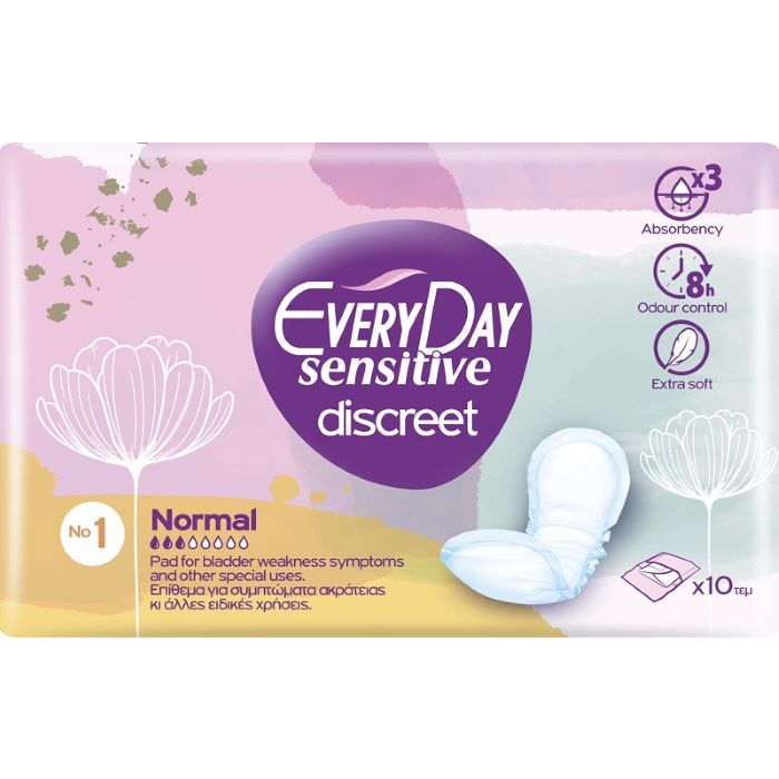 Everyday Sensitive Discreet Normal Дамски превръзки за специална употреба x10 бр