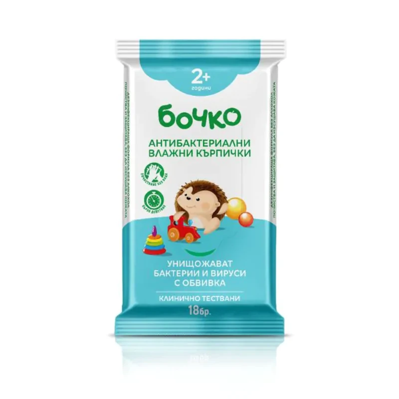 Бочко антибактериални кърпи х 18