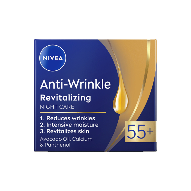 Nivea AntiWrinkle+ Възстановяващ нощен крем против бръчки 55+ 50мл