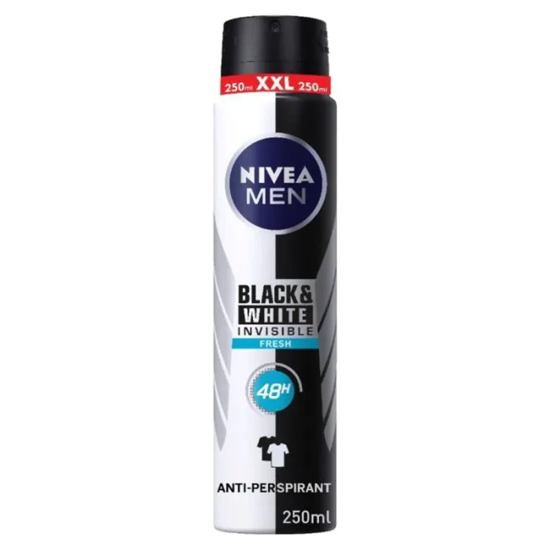 Nivea Men Deo Спрей мъжки Invisible on Black &amp; White Fresh XL size 250мл