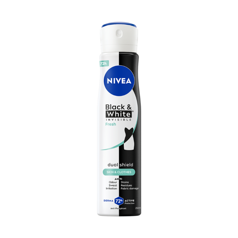 Nivea Deo Спрей дамски Invisible on Black &amp; White Fresh XL size 250 мл
