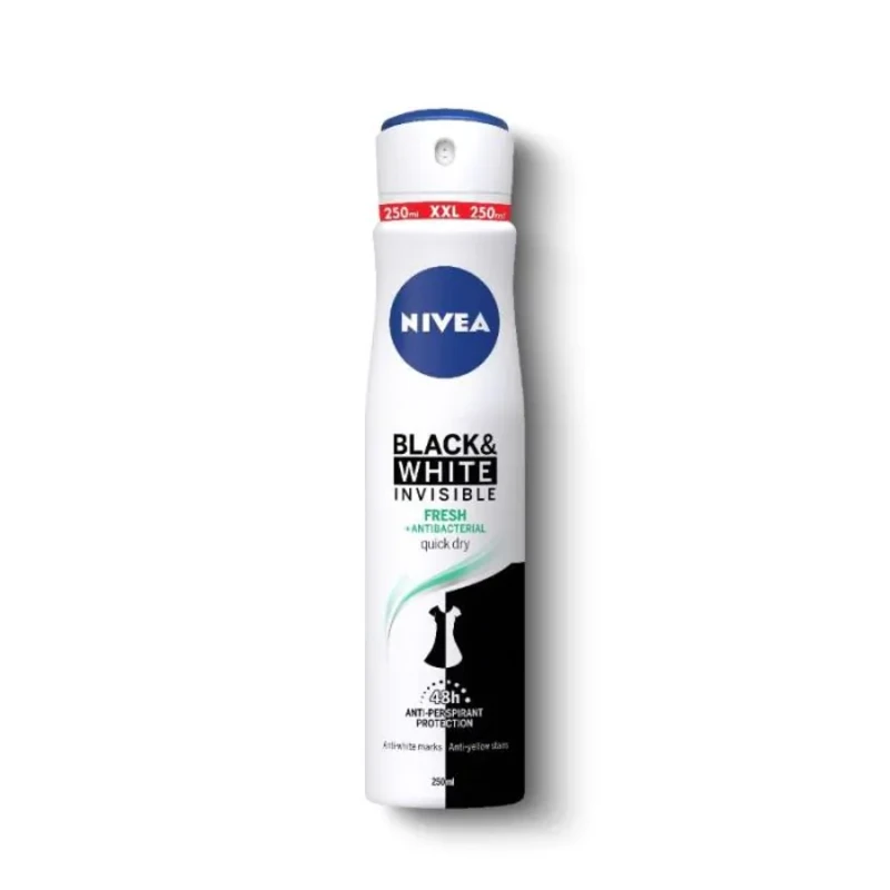 Nivea Deo Спрей дамски Invisible on Black &amp; White Fresh XL size 250 мл