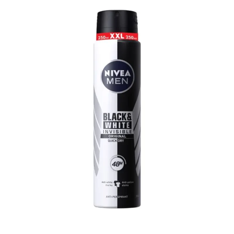 Nivea Men Deo Спрей мъжки Invisible on Black &amp; White Original XL size, 250 ml