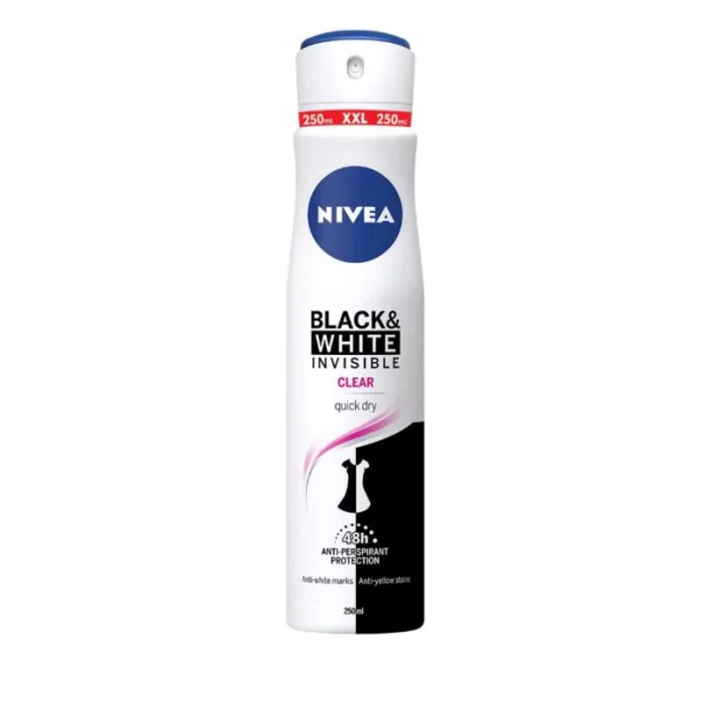 Nivea Deo Спрей дамски Invisible on Black &amp; White Clear XL size, 250 ml