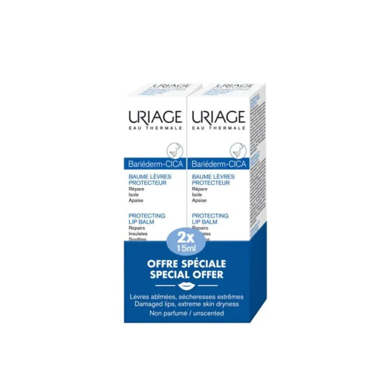 Uriage хидратиращ въстановяващ балсам за устни 2 х 15мл промо пакет