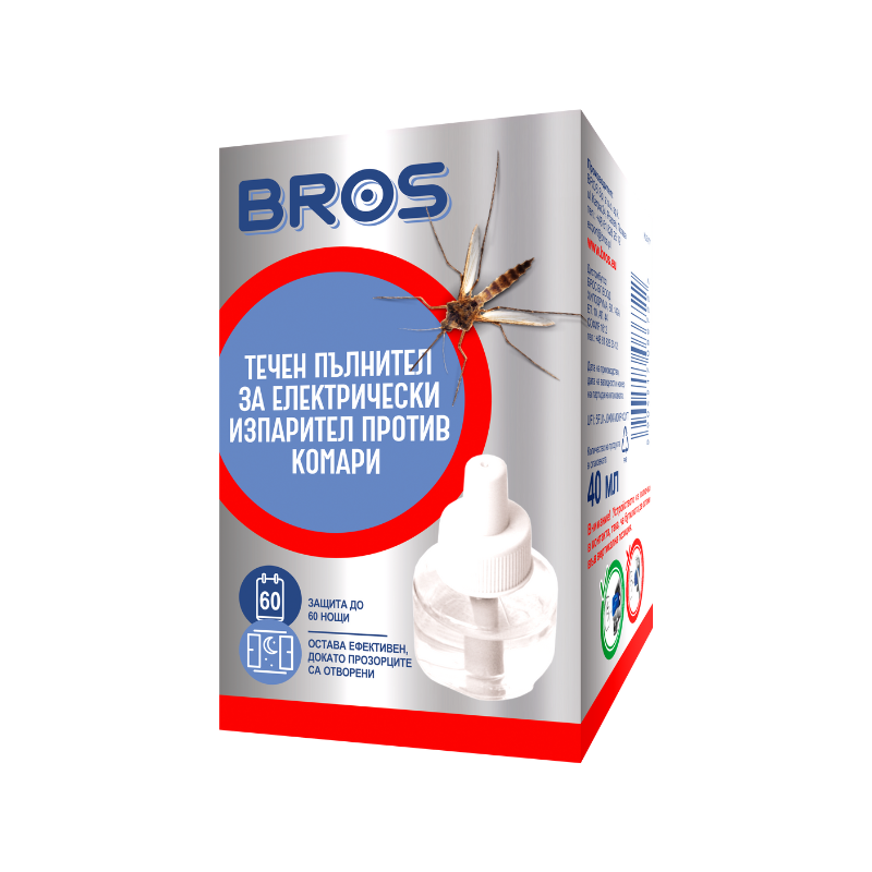 Bros Течен пълнител против комари за електрически изпарител 40мл