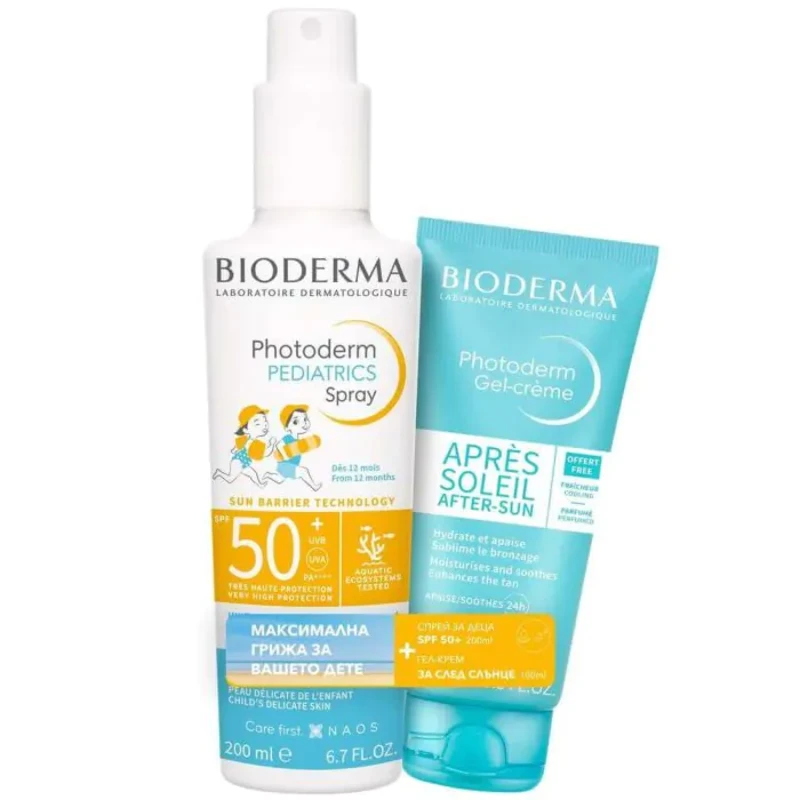 Bioderma Photoderm Pediatrics Сл. спрей за деца SPF50+ 200мл+Apres-soleil Гел-крем след слънце 100мл