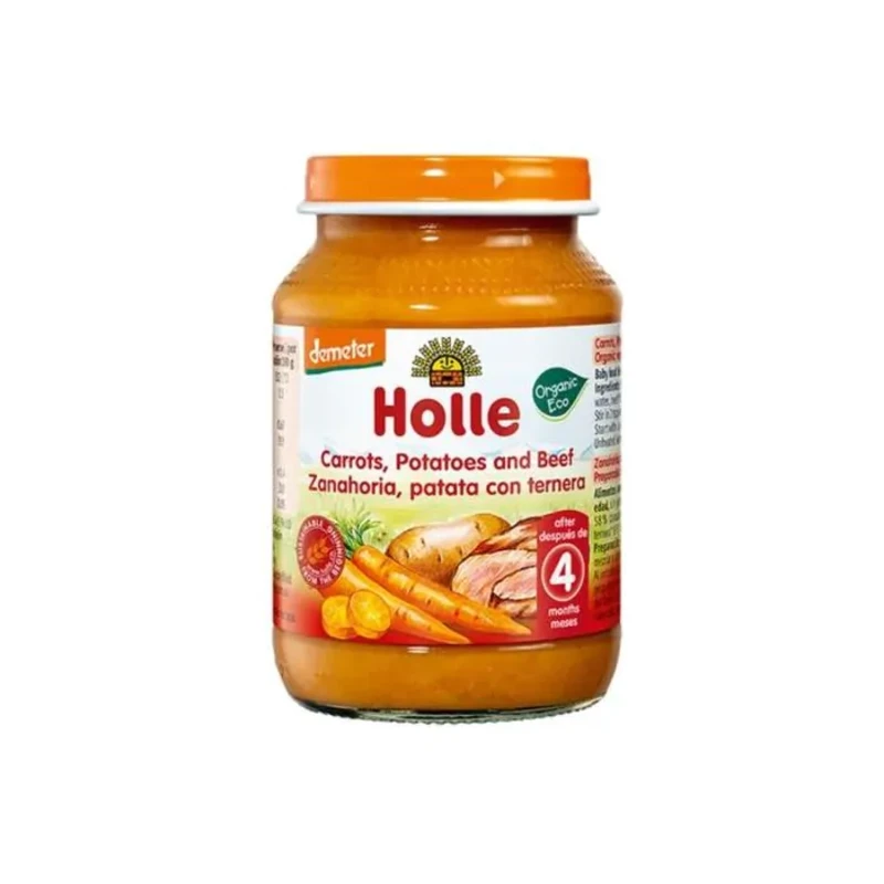 Holle Био пюре с морков, картоф и говеждо месо 5+ месеца 190г