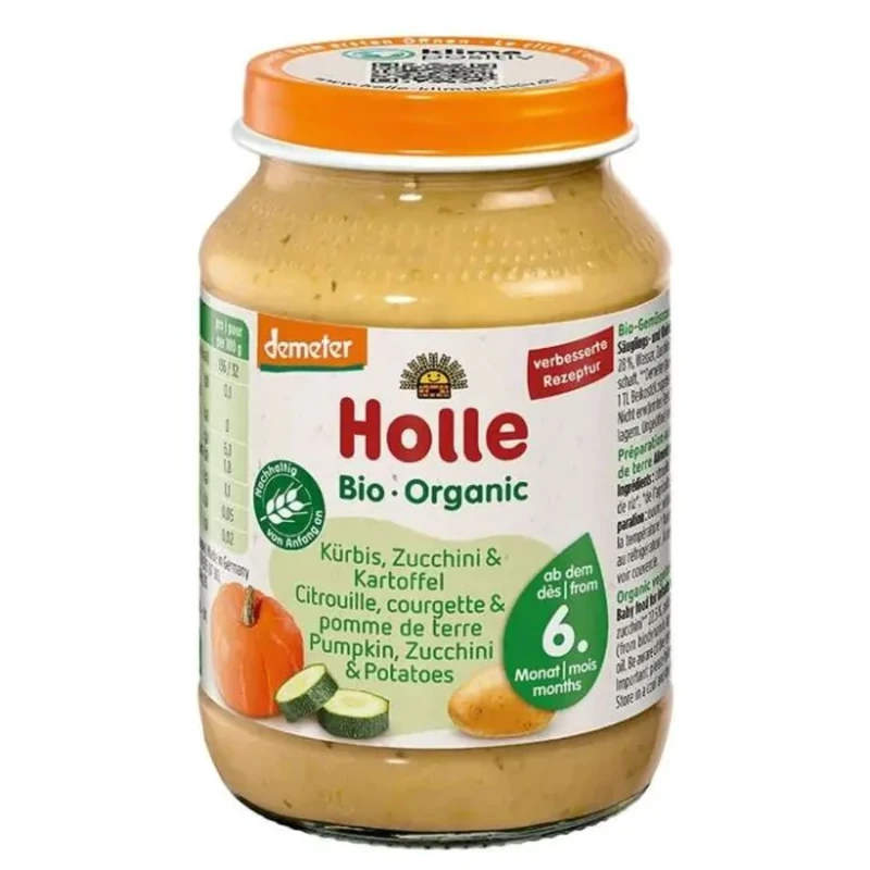 Holle Био пюре с тиква, тиквичка и картоф 6+ месеца 190г