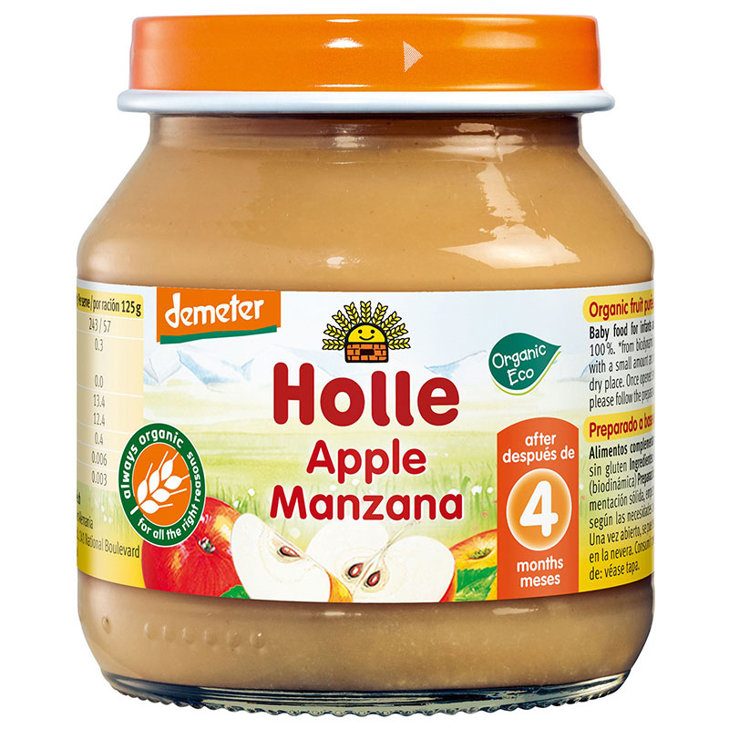 Holle Био пюре с ябълка 4+ месеца 125г