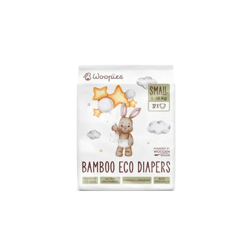Wooden spoon Биоразградими пелени Woopies SMALL (6-10 kg) 32бр