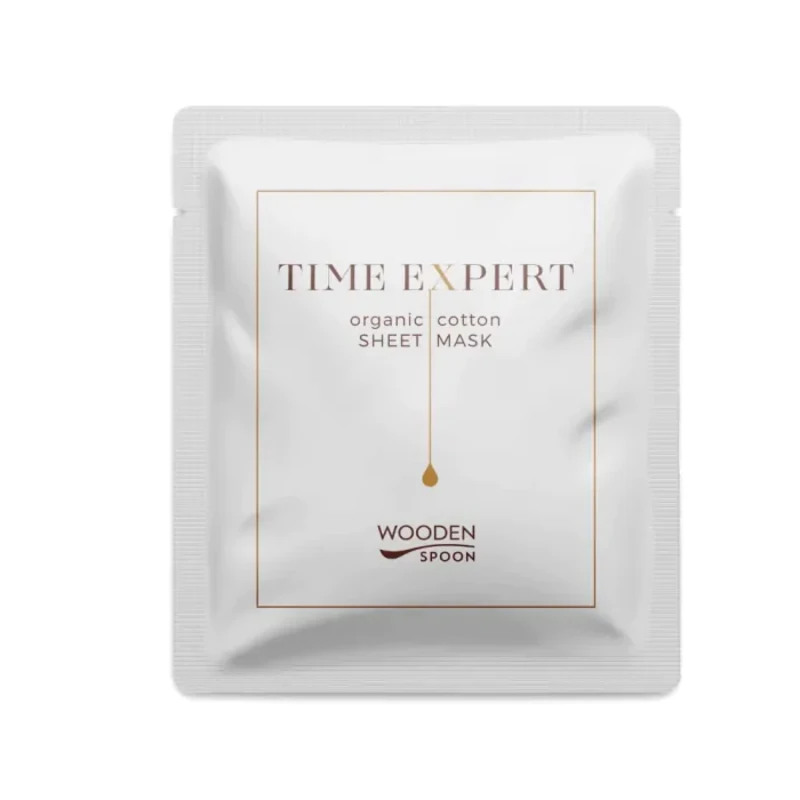 Wooden spoon Натурална подхранваща шийт маска за лице от органичен памук Time Expert 15г