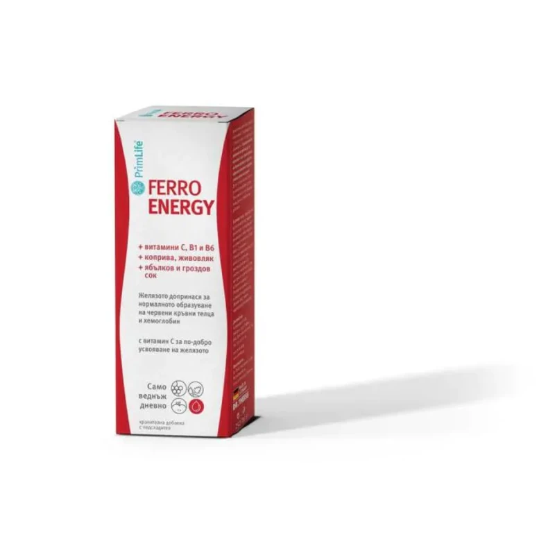 PrimLife ferro energy сироп за поддържане на нормални нива на желязо в кръвта 500мл