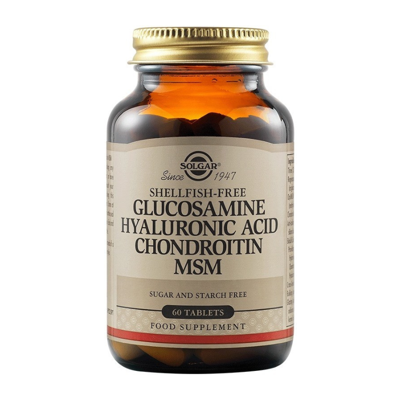 Solgar Глюкозамин, хиалуронова киселина, хондроитин, MSM 60 таблетки