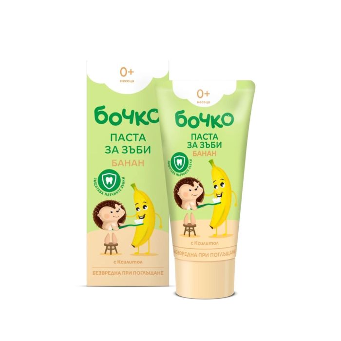 Бочко Детска паста за зъби с аромат на банан 50мл