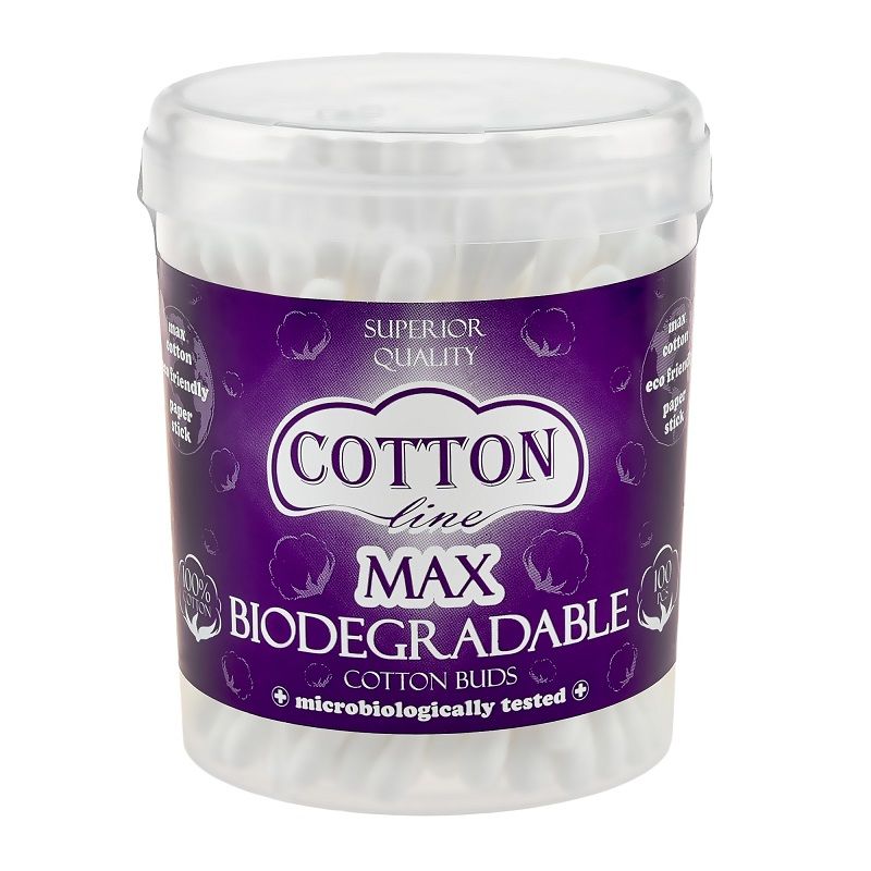 КЛЕЧКИ ЗА УШИ MAX Х100 COTTON LINE ЦИЛИНДЪР