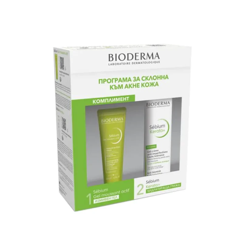 Bioderma Sebium Kerato+ Гел-крем 30мл + Sebium Измиващ гел 45мл