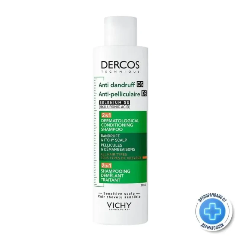 Vichy Dercos 2в1 Шампоан + Балсам против пърхот 200 мл 902380