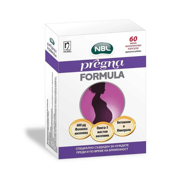 Pregna Formula с фолиева киселина х 60 капсули Nobel