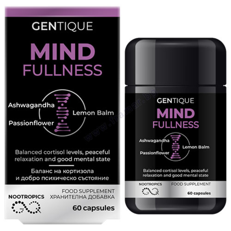 Gentique Ноотропик Хармония с ума, баланс на кортизола и добро психическо състояние 60 капсули