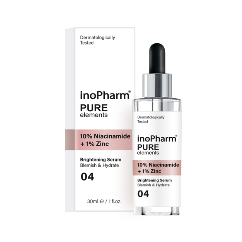 InoPharm Pure elements Серум за лице с 10% Ниацинамид и 1% Цинк 30мл