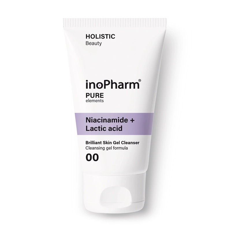 InoPharm Brilliant Измивен гел за лице с ниацинамид и млечна киселина 150мл