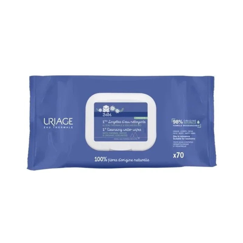 Uriage термални почистващи мокри кърпички х70