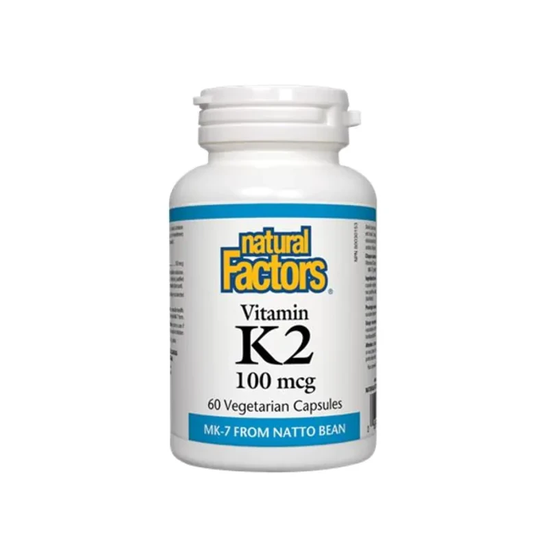 Витамин K2 (MK-7) капсули за здрави кости и зъби 100мкг х60 Natural Factors