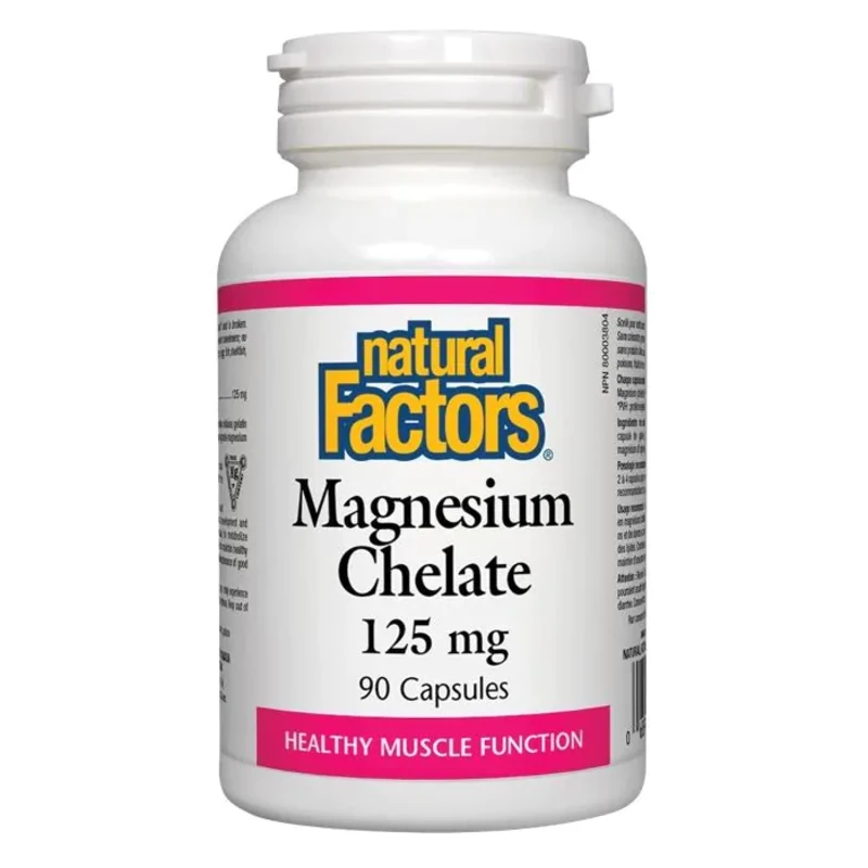Магнезий (хелат) капсули за костите, зъбите и мускулната функция 125мг х90 Natural Factors