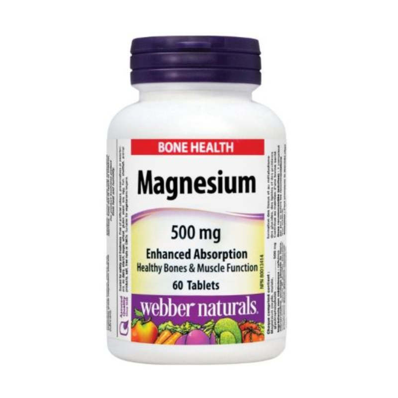 Магнезий таблетки за кости и мускули 500мг х60 Webber Naturals