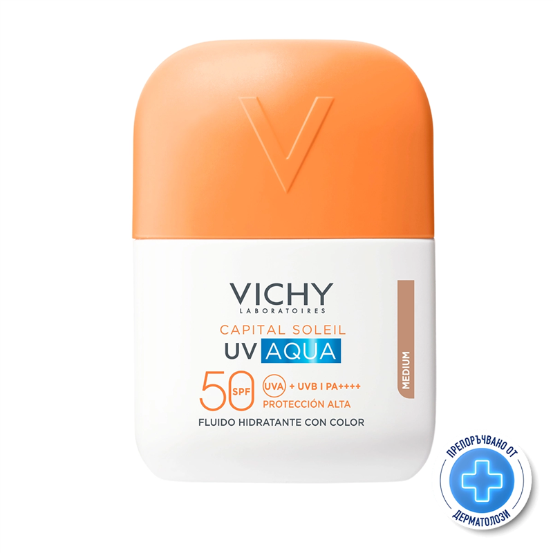 Vichy Soleil SPF50 UV AQUA Слънцезащитен флуид medium за лице 50мл 940177