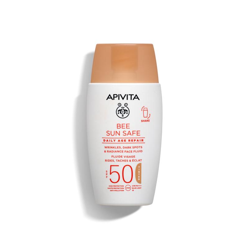 Apivita Sun AGE REPAIR Флуид против стареене с цвят SPF50 50 мл