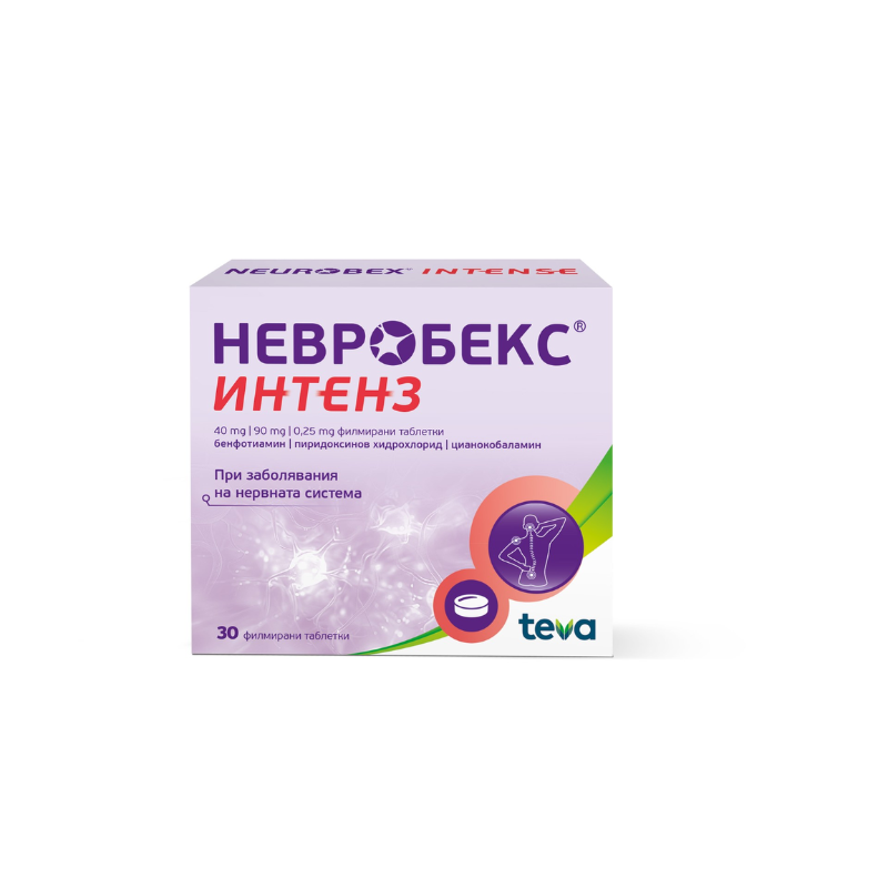 Невробекс Интенз таблетки с витамини B1 B6 B12 за нервната система х30