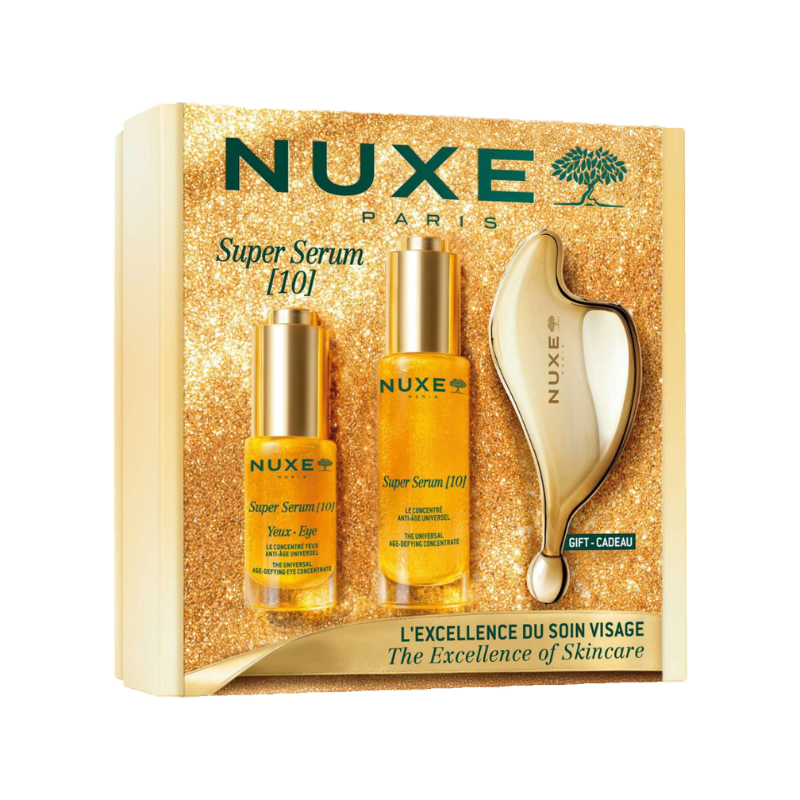 Комплект Nuxe Super Serum Longevity 30мл+ Nuxe Концентрат за околоочен контур 15мл + Масажор