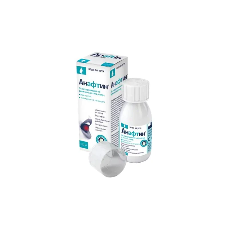 Анафтин вода уста за задравяване на ранички в устата 3% 120мл